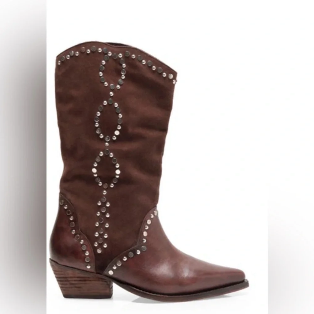 NWOT Free People Jackson Studded Western Bootie, Size 7.5
